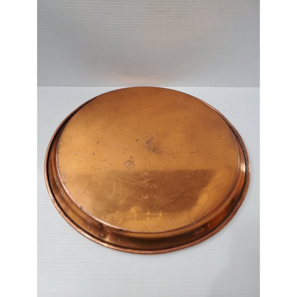 Vintage asian copper Tray | Heavy | Etched Floral Pattern | Birds | Geis… - Picture 8 of 10